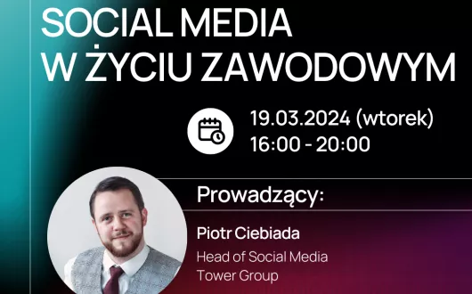 plakat Social media w życiu zawodowym