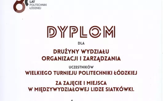 siatkowka dyplom I miejsce OiZ