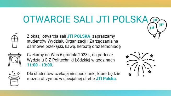 Zaproszenie dla wszystkich studentów OiZ