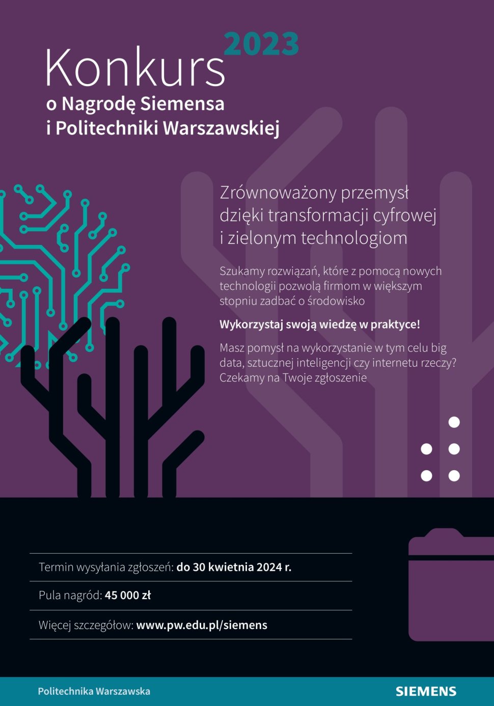 Konkurs o Nagrodę Siemensa i PW_plakat