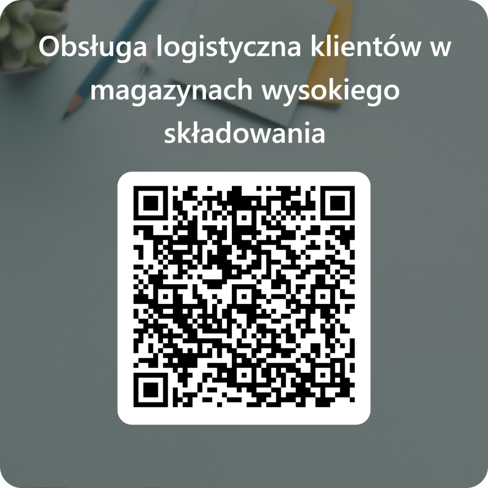 QRCode dla Obsługa logistyczna klientów w magazynach wysokiego składowania