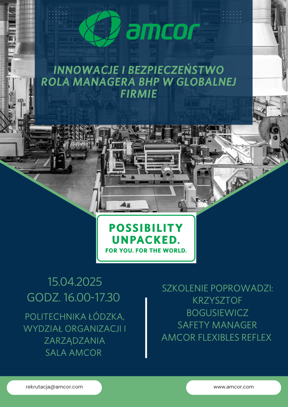plakat szkolenie Amcor