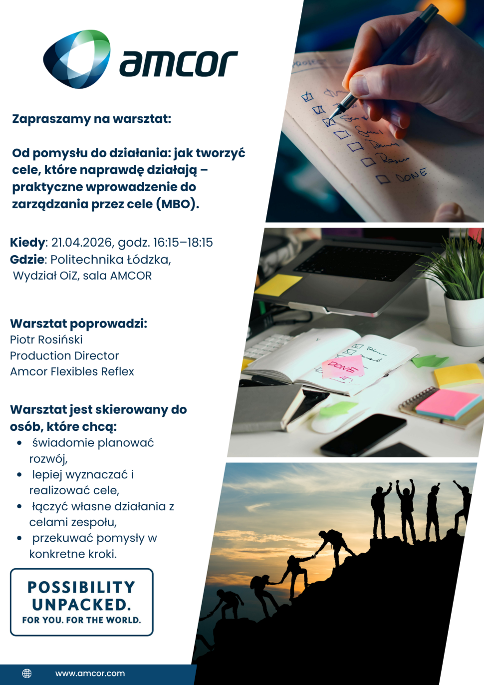 grafika dla Warsztaty firmy Amcor Flexibles Reflex