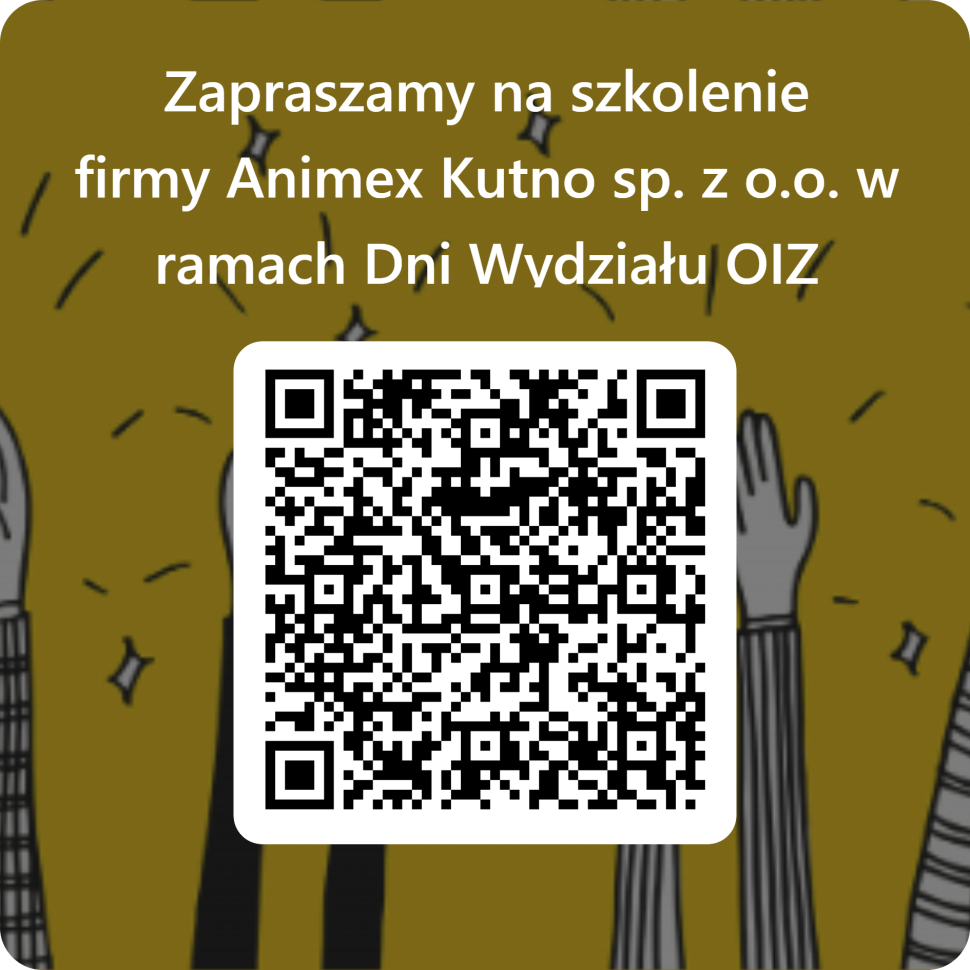 QRCode dla Zapraszamy na szkolenie firmy Animex Kutno sp. z o.o.