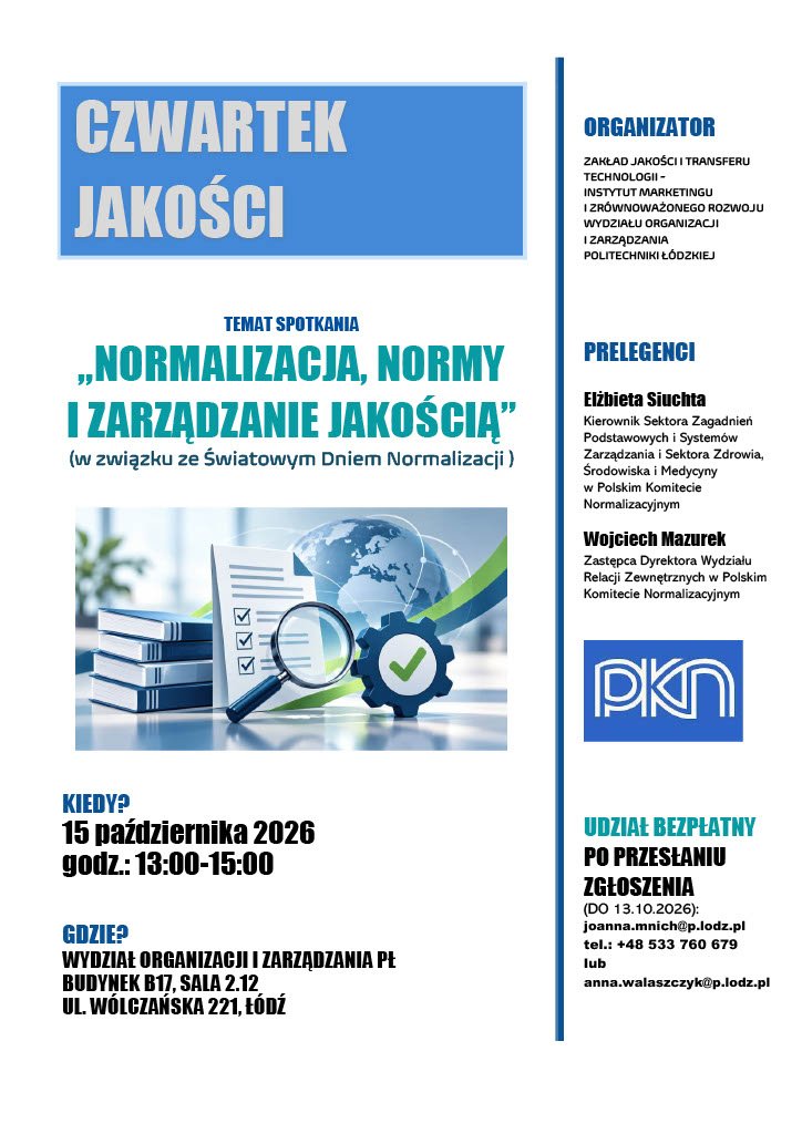 plakat czwartek jakości