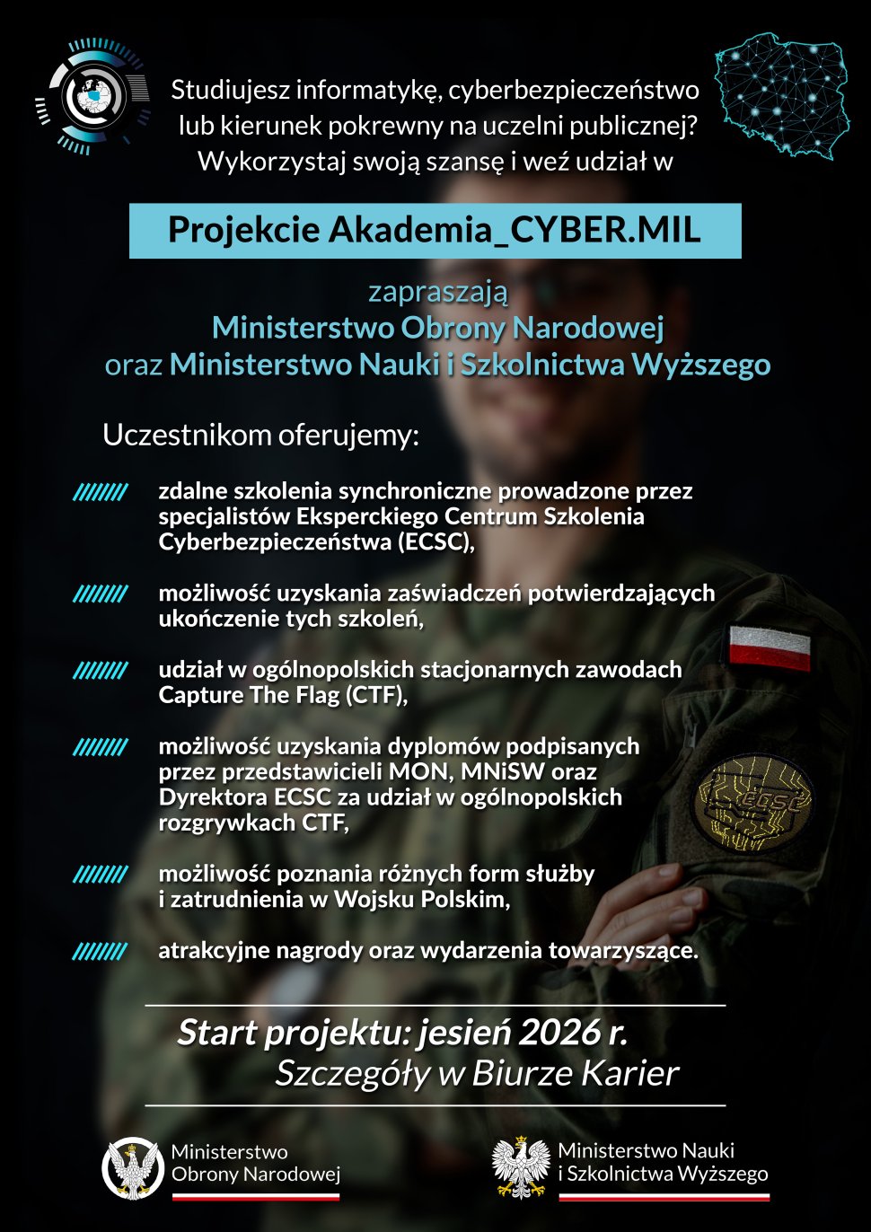 plakat informacyjny Akademia_CYBERMIL