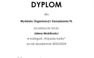 MW dyplom Lider Mobilności - wyjazdy kadry 2023 2024