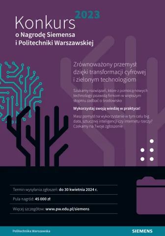Konkurs o Nagrodę Siemensa i PW_plakat
