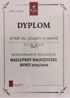 Dr hab. inż. Grzegorz Szymański, profesor uczelni 